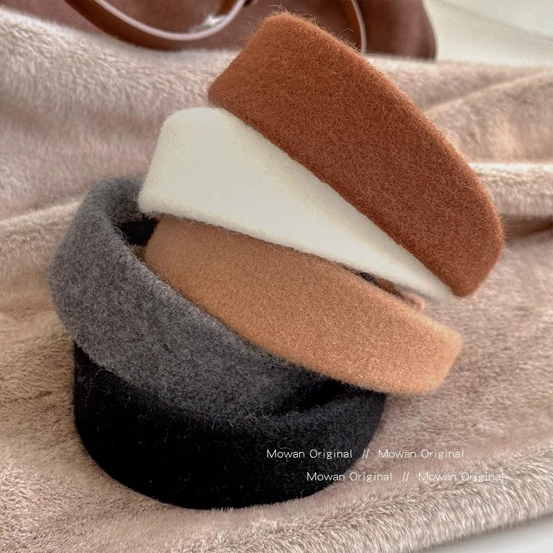 纯色毛呢宽边发箍女韩系高颅顶发饰2025新款压发头箍百搭发卡头饰