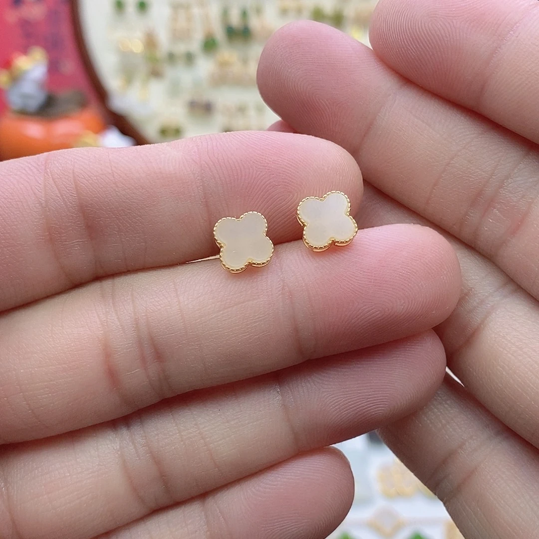 银S925镶嵌和田玉耳饰