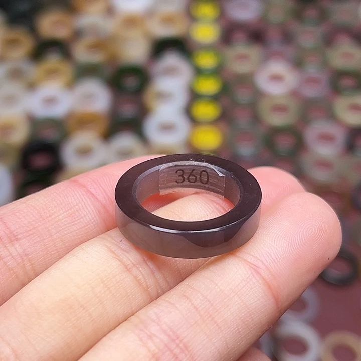 和田玉戒指未镶嵌14码冰底玫瑰帝王紫