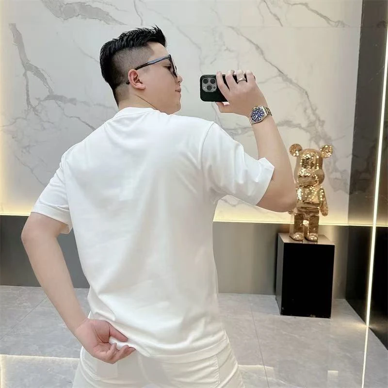 时尚潮牌半袖T恤男士圆领高品质潮流修身ins短袖夏季