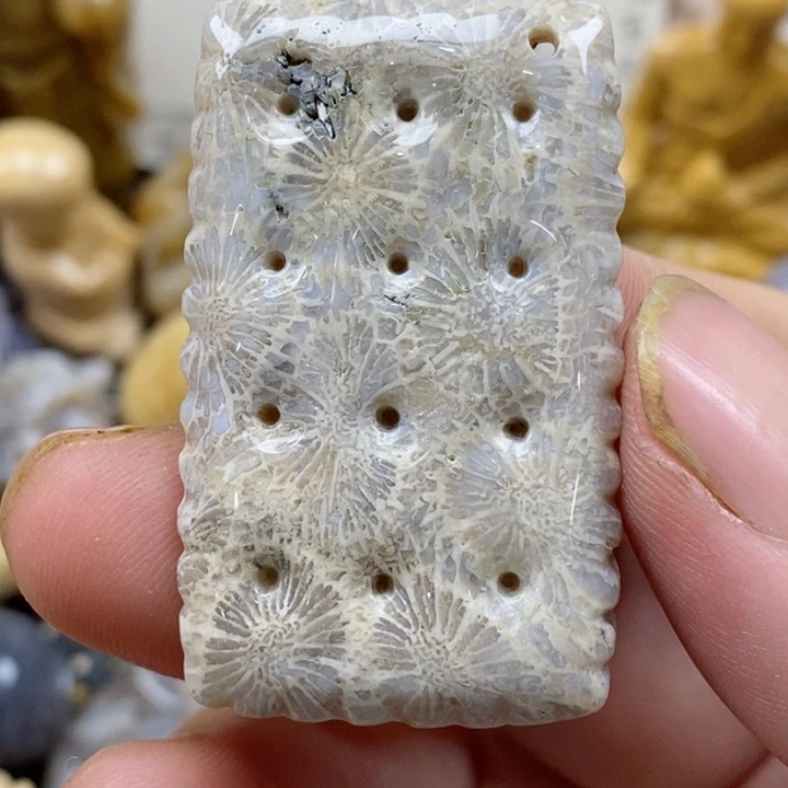颈饰未镶嵌硅化珊瑚（珊瑚玉）有瑕