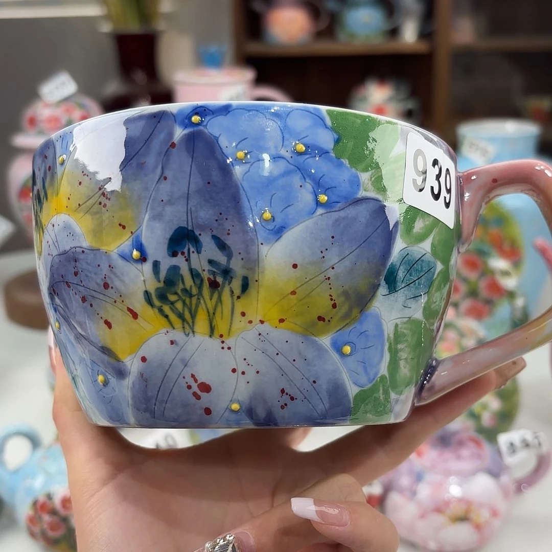 瓷片景德镇手绘高温釉下彩陶瓷茶具