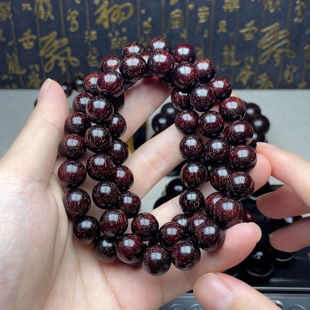 檀香紫檀（小叶紫檀）1.2 55颗 三圈 满金星