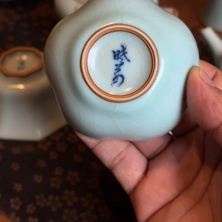 丝*晓芳窑仿汝天青梅花杯