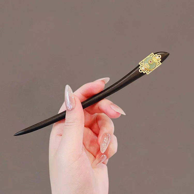 新中式古风黑檀木中国风发簪a1713