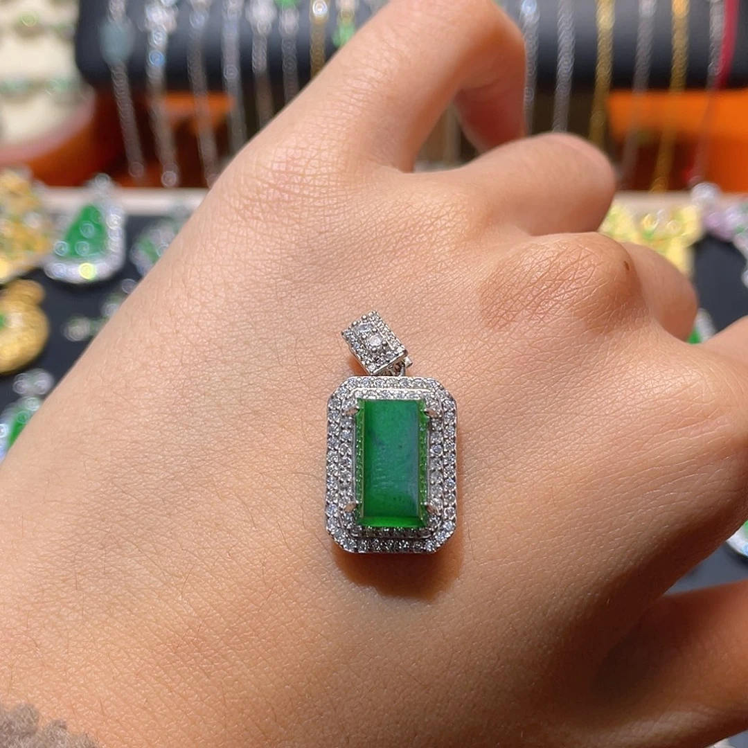 翡翠银S925镶嵌颈饰