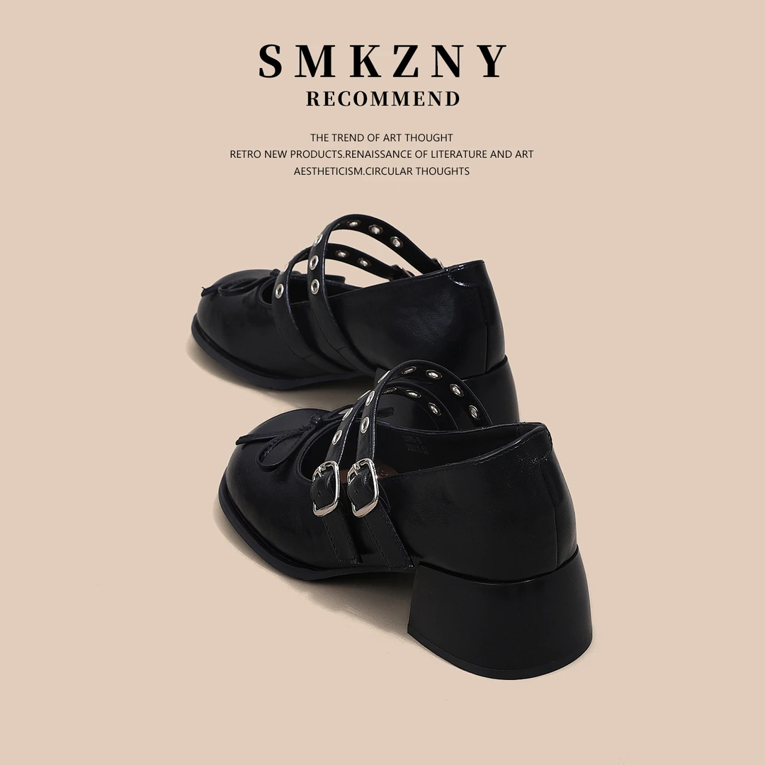 玛丽珍小皮鞋女2025新款夏季百搭时尚洋气高跟粗跟浅口单鞋