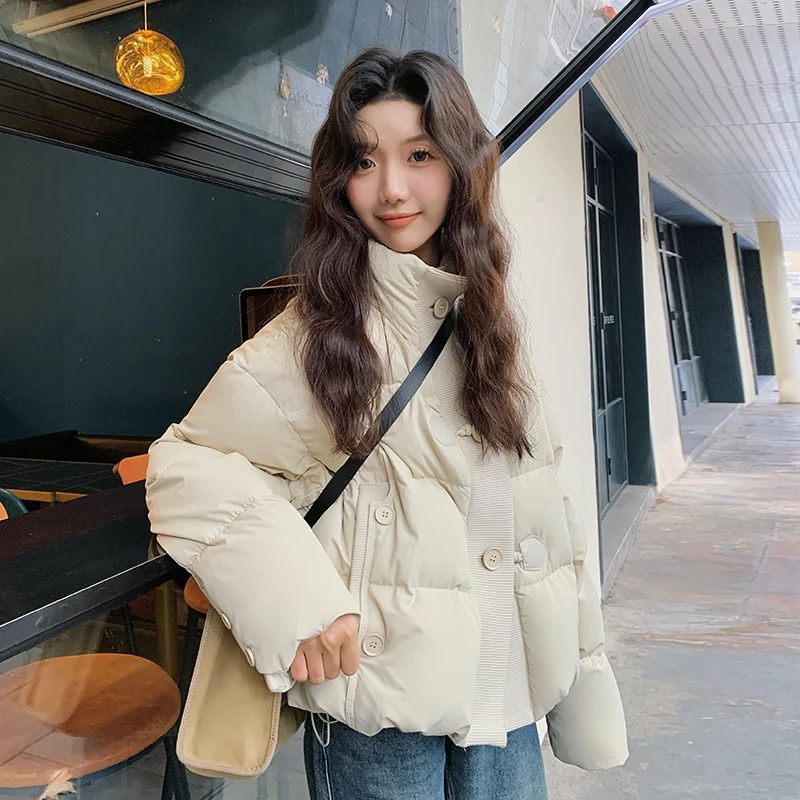 今年流行爆款羽绒服女2025冬新款韩系时尚立领加厚保暖白鸭绒外套