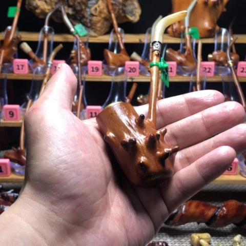 核桃木/黑胡桃（胡桃木）云*文玩烟斗直播间围观