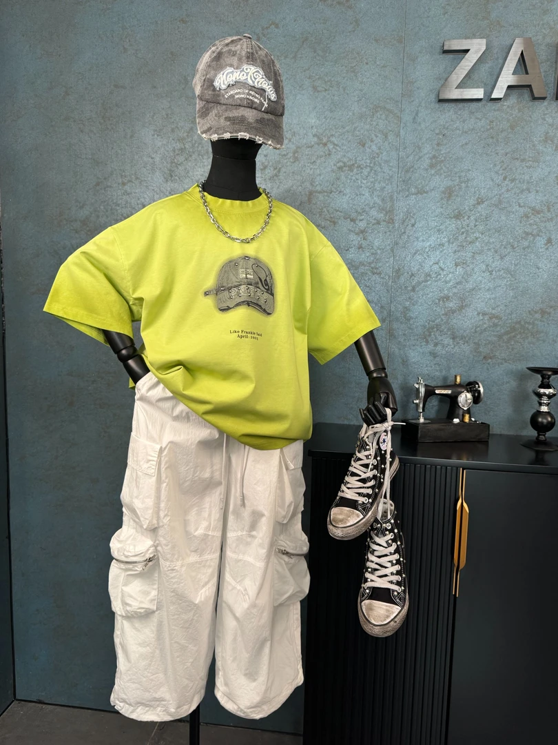 ZZY男宝中大童夏款短袖T恤6-15岁百搭立体棒球帽印花短袖25223