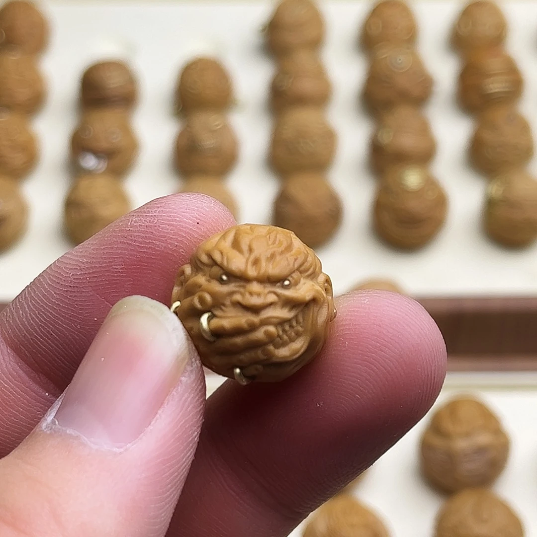 猴头核桃吊坠镶嵌不语恶僧17