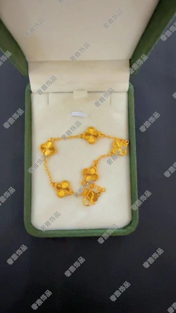 铜合金手链 铜合金手链首饰饰品双面镭射轻奢五花手链可调节