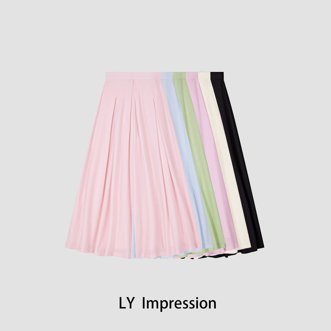 休闲百搭欧若风醋酸裙裤LYPK152