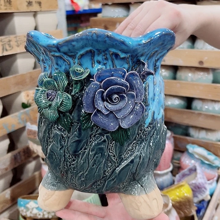 有孔.凑单10元陶瓷花盆发货！