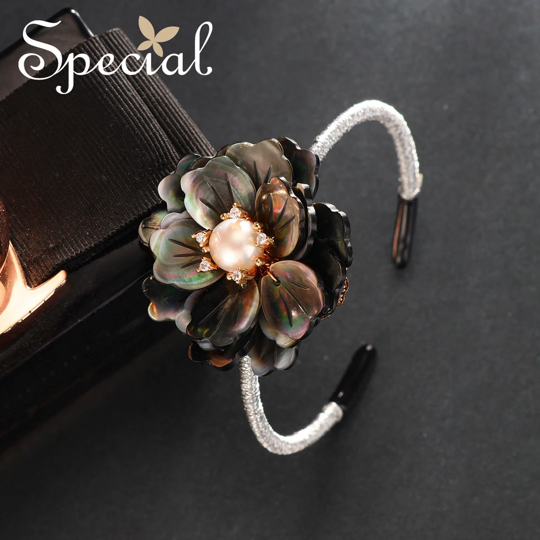 special淡水珍珠黑蝶贝小众气质手镯 蝶影恋歌