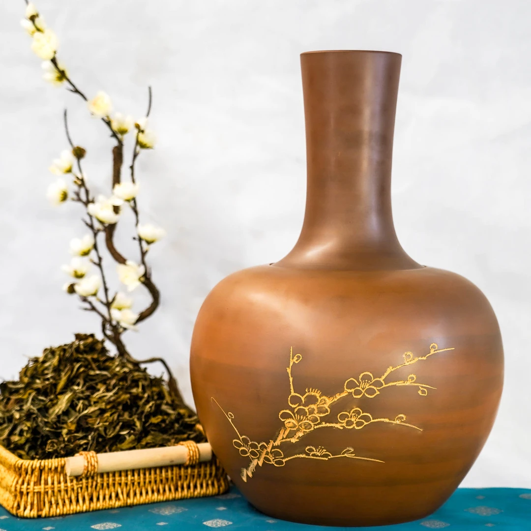 【新品开窑季】3斤装本陶手作钦州坭兴陶花瓶罐茶叶罐（手工痕迹