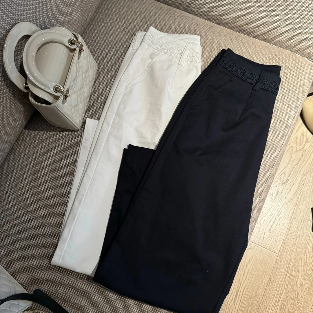 阿黎精选-------夏季巨好穿腰头花边显瘦直筒裤