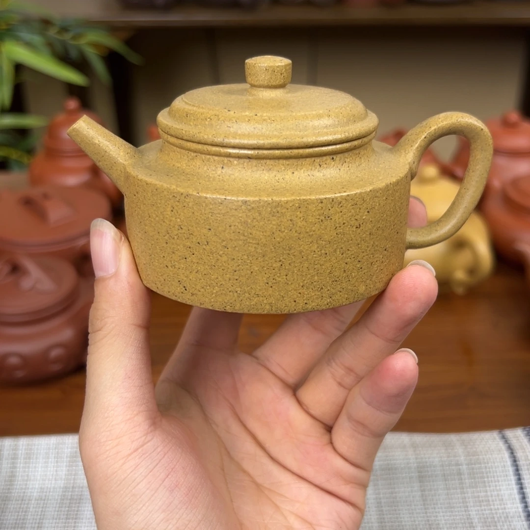 紫砂茶壶紫砂壶德钟黄金段110cc全手