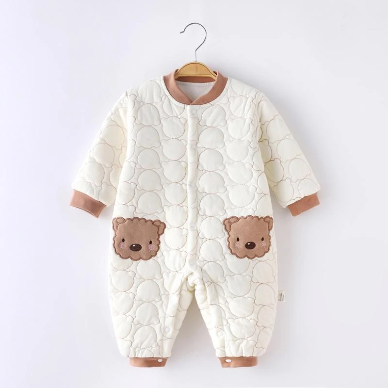 新生儿连体衣夏季冬绗缝新生儿男女婴儿睡衣幼儿保暖爬行服