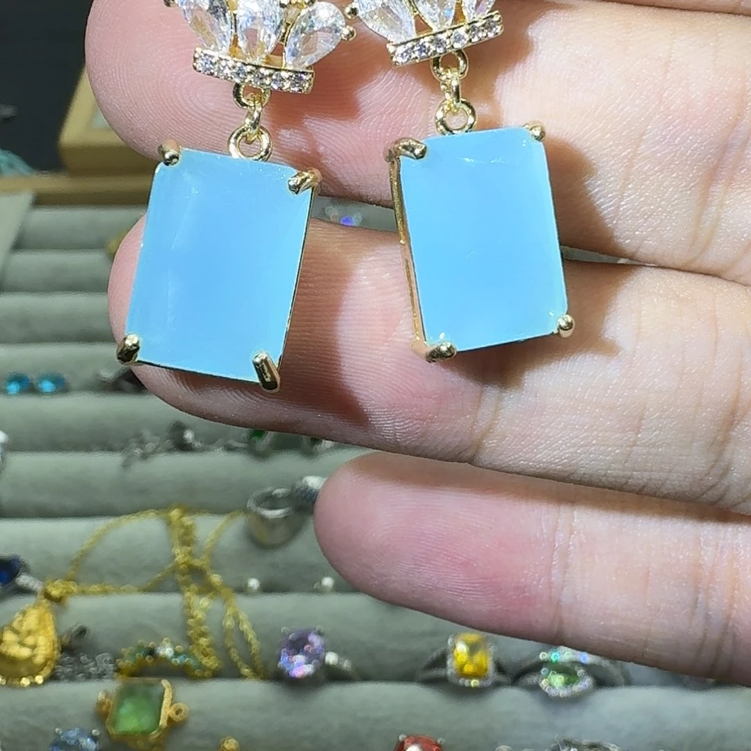 托帕石戒指银S925镶嵌