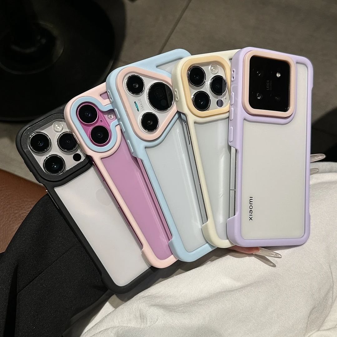 雅天立撞色无边框适用苹果16/13手机壳iPhone华为mate/P70小米15