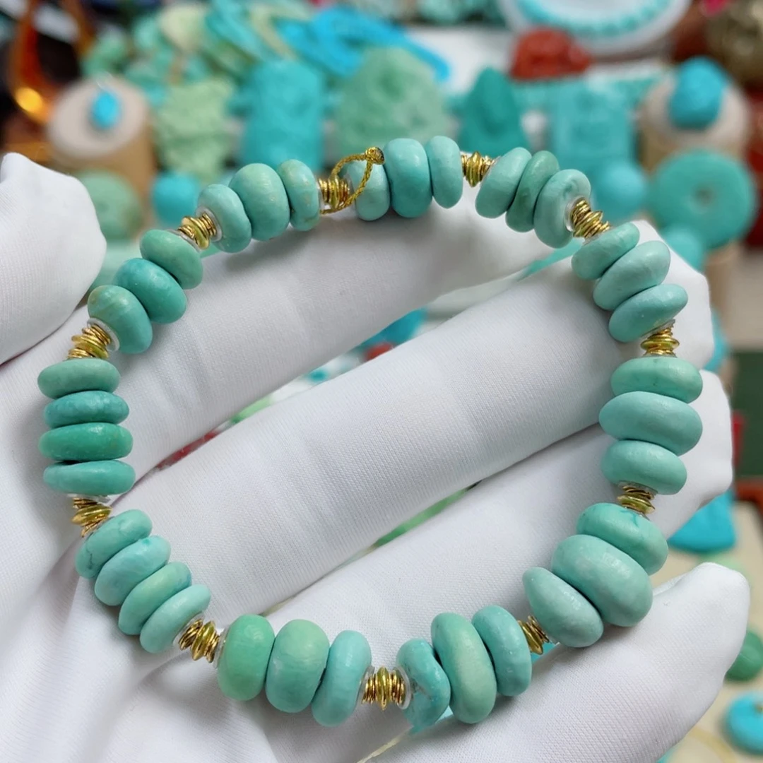 绿松石18K金镶嵌珠宝奇石