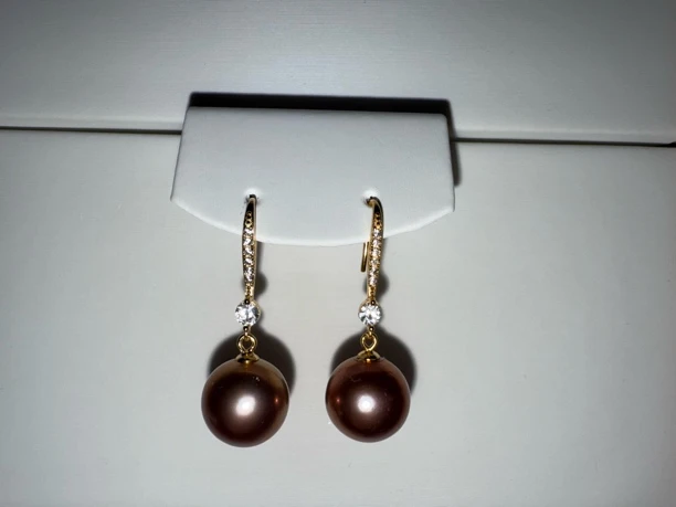 粉紫系列珍珠耳饰 淡水系列 S925银镶嵌