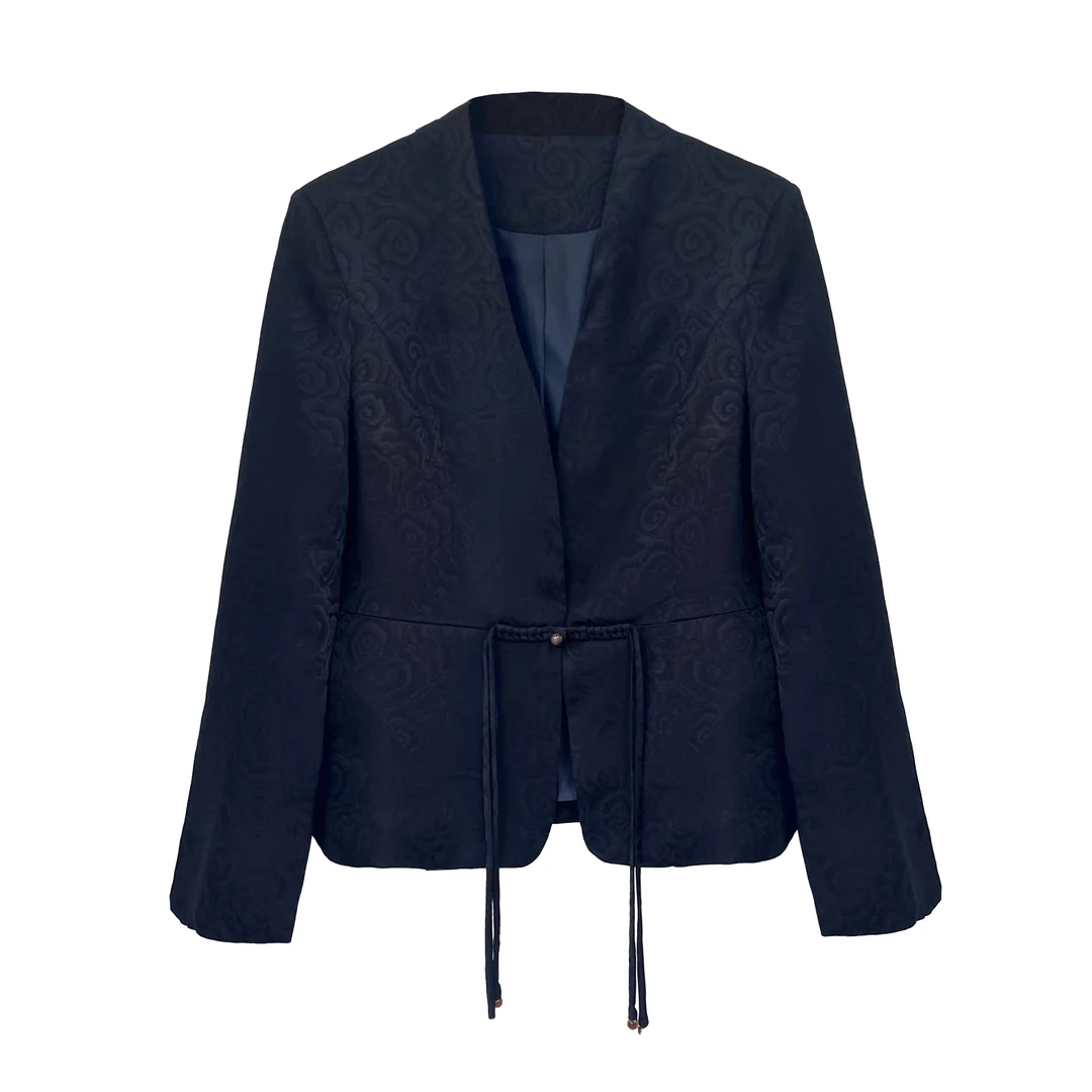 048 祥云 2024新款新中式盘扣修身小西装外套C201