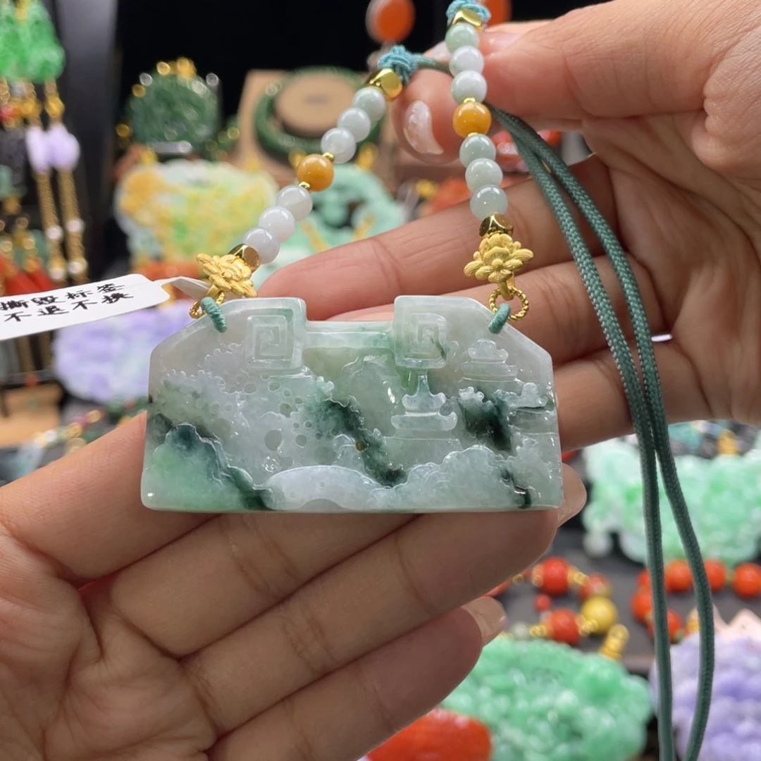 翡翠颈饰未镶嵌代编织