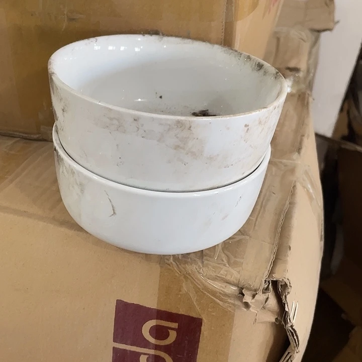 瓷片强化航空定制12.5厘米直口碗一对