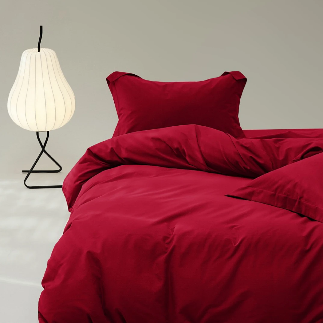 高端100支纯棉磨绒双人四件套 尺寸：200*230cm纯色简约加厚