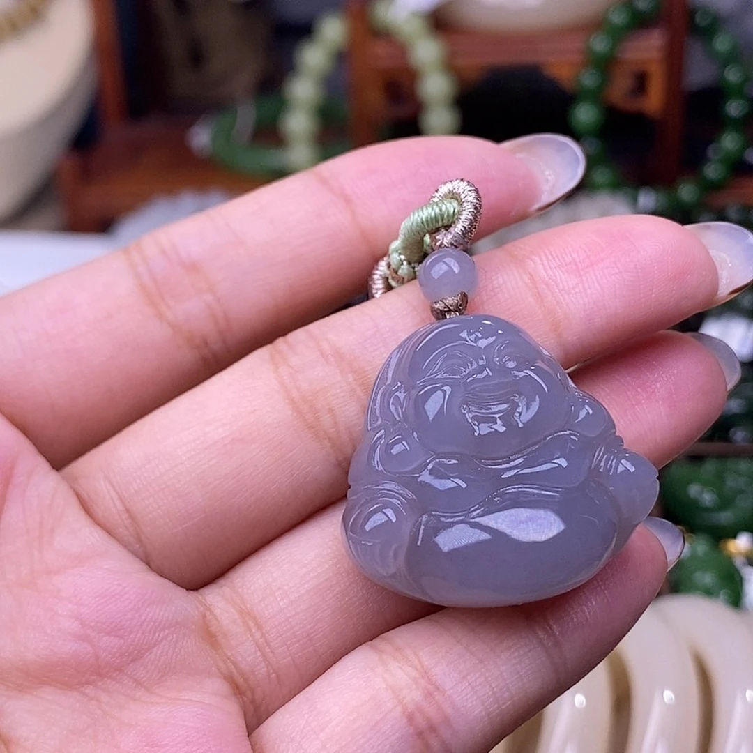 和田玉清货价冰烟紫佛公未镶嵌