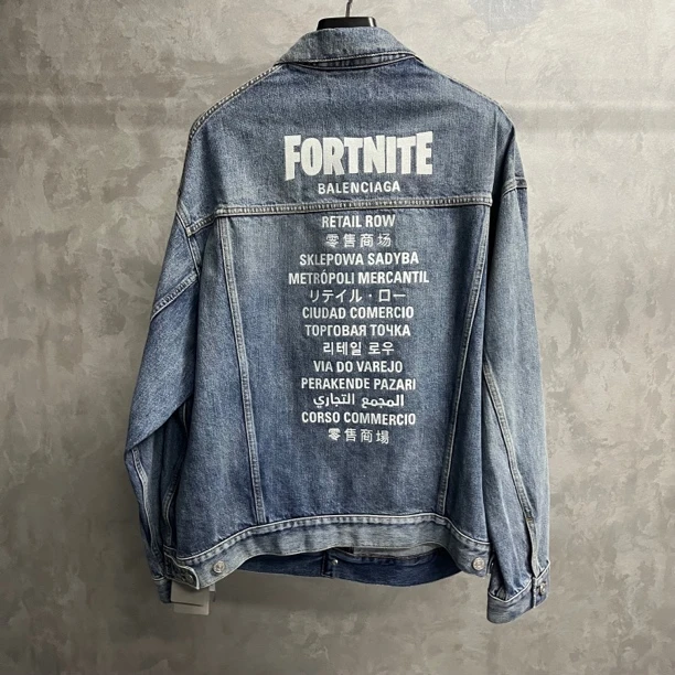 未使用 Balenciaga/巴黎世家 蓝色水洗单排扣牛仔外套/Xs/S