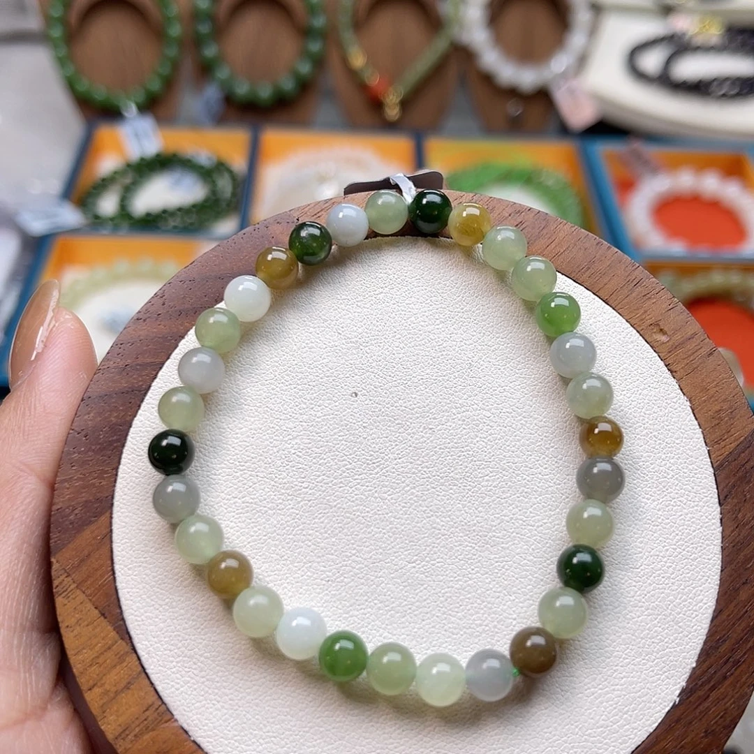 和田玉未镶嵌手串A53卡6