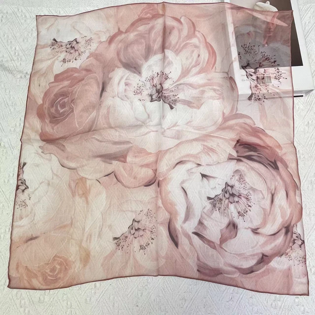 【爆款薯莨】 100％桑蚕丝薯莨纱65*65cm真丝中方巾丝巾围巾礼物