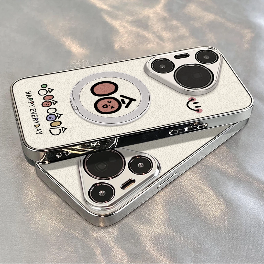 360旋转磁吸支架适用华为pura70pro+手机壳哈哈表情ins高级感奢华