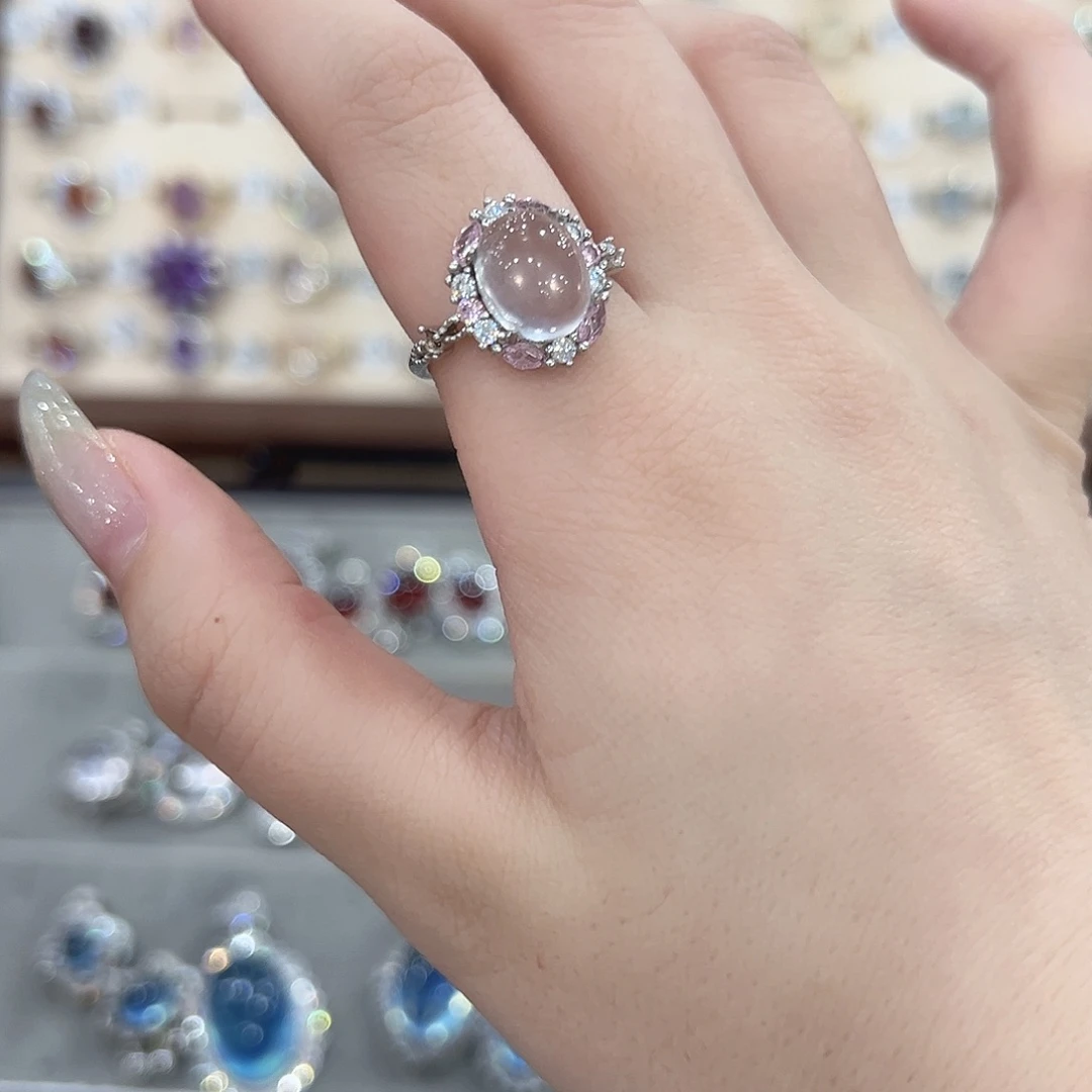 蛇纹石玉戒指项链吊坠银S925镶嵌春*.