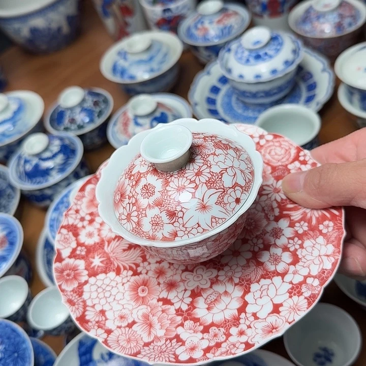 手绘三才盖碗福利款