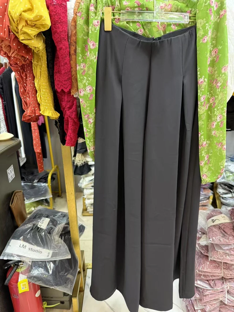 高腰垂感(薄款)西装裤(大裤脚)超凉快26399#
