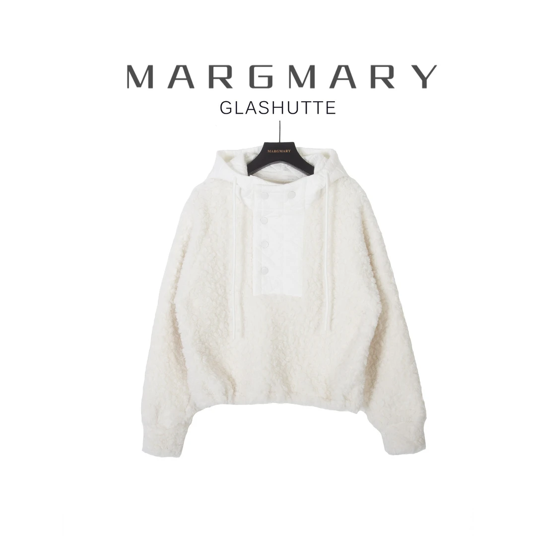 2025秋冬设计师新款休闲时尚潮流舒适显瘦颗粒绒夹棉连帽卫衣