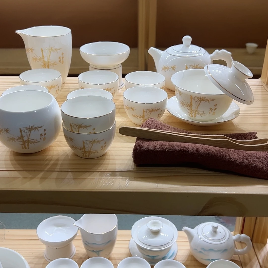 复购坊羊脂玉瓷茶具套组