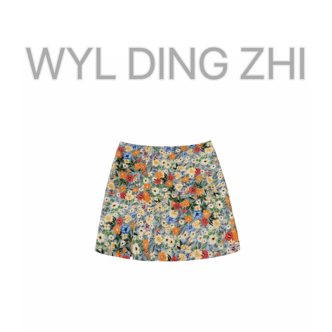 「绯红少女」度假风小碎花半身裙女夏季气质收腰小个子高级感a字裙