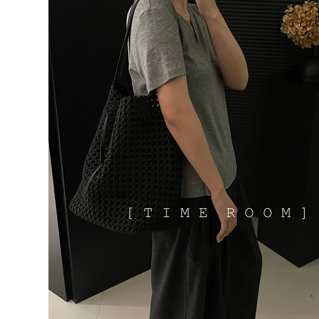 2025新品慵懒风大容量单肩编织包包托特包