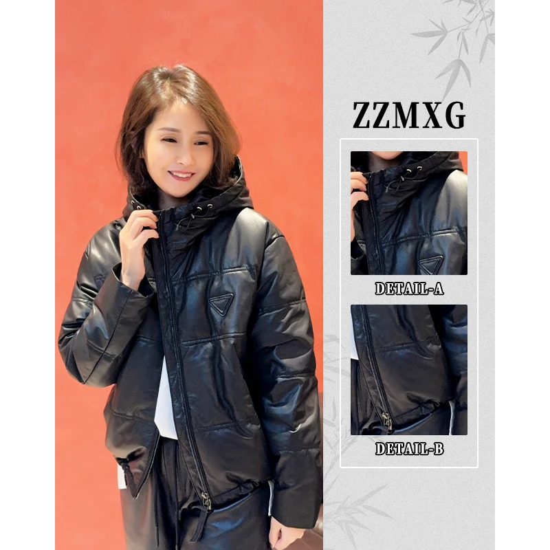 【珍珍严选】【暗耀鹅绒服】新中式短款绵羊皮国风保暖羽绒服W-84014