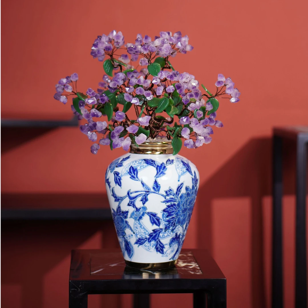 <入怀>水晶花 招财树 茶宠摆件 纯手工 高端 茶桌