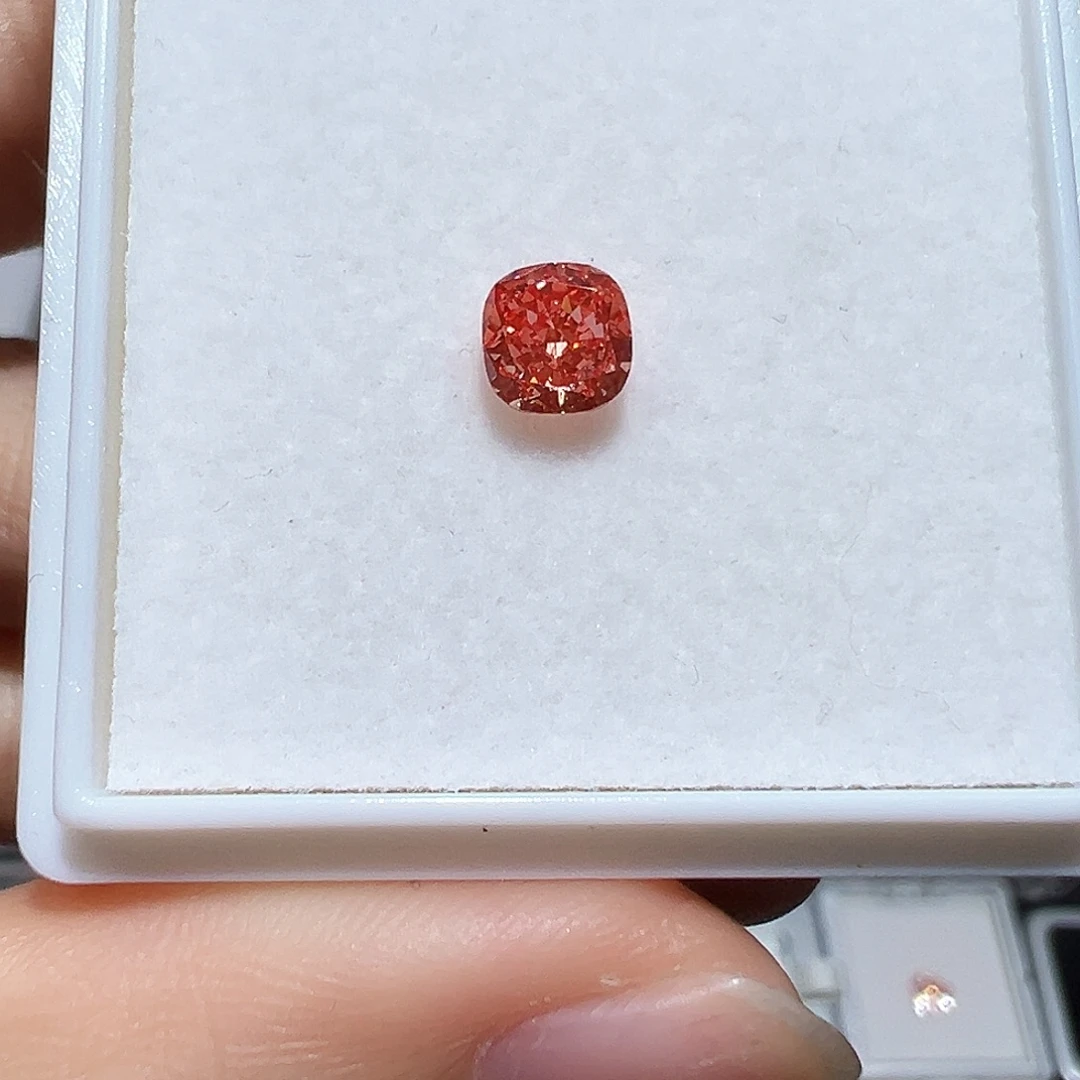 合成钻石裸石垫形紫粉色0.92ct