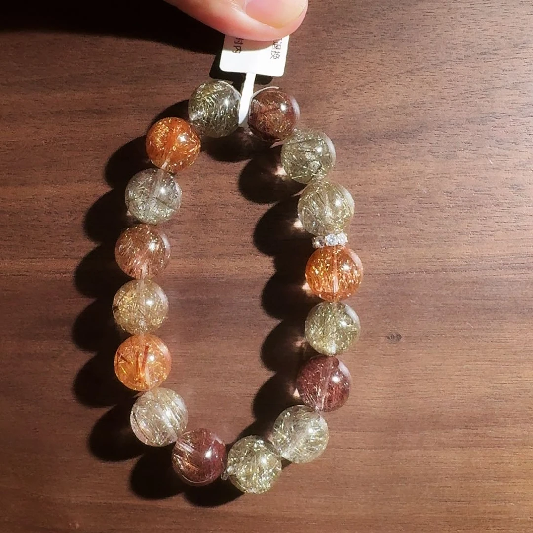 银S925镶嵌手串水晶嗯*天然水晶手串嗯嗯12+
