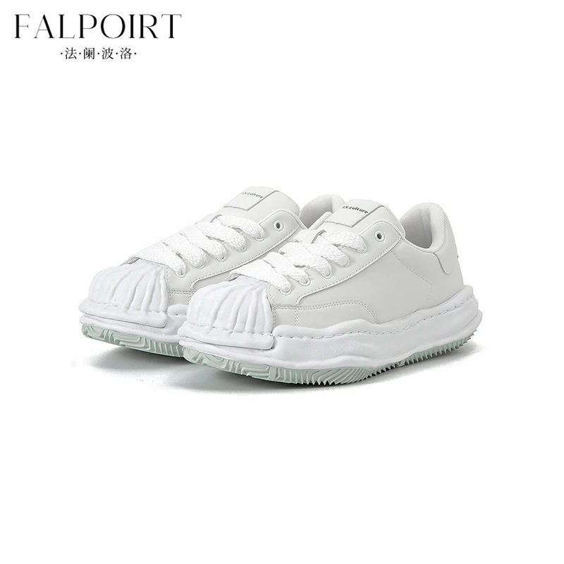 FALPOIRT时尚潮流小白鞋厚底增高休闲百搭贝壳头溶解板鞋男女同款