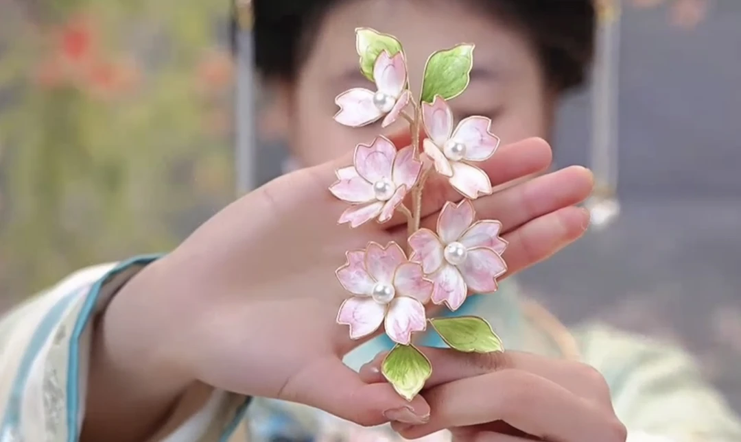 江南浔汉服头饰古风饰品 绒花默认软簪 加主体找客服