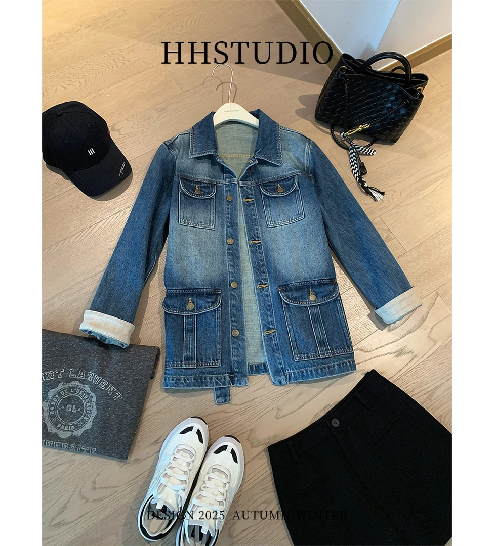 HHSTUDIO 腰带牛仔外套 250940